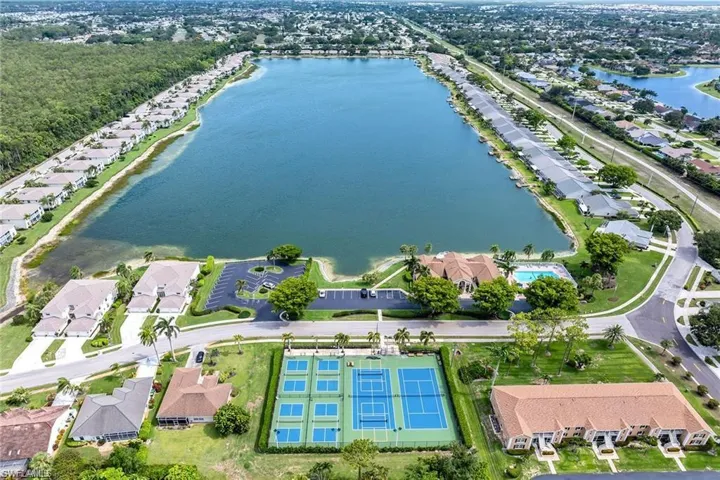 Aerial View of the Community with Tennis and Pickleball Courts