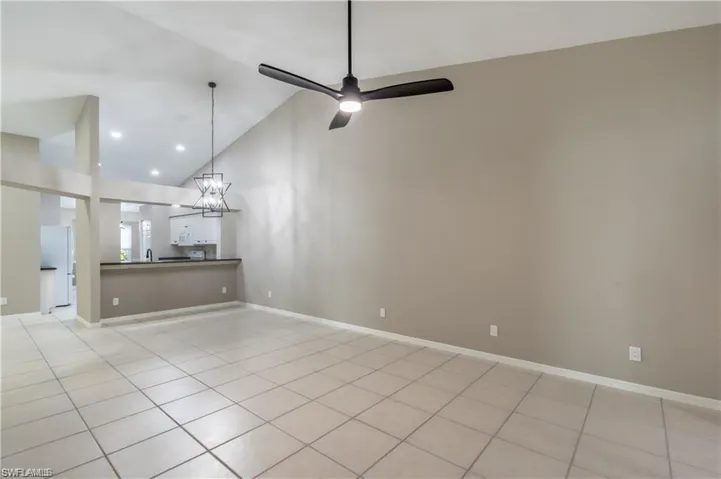 Living Room with vaulted ceilings