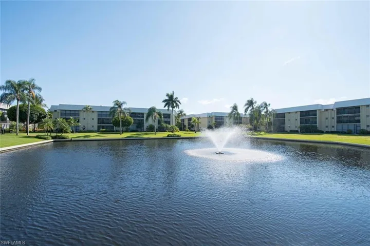 Lake in center of complex.