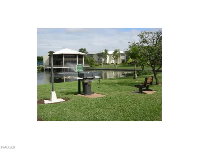 Grills and benches in various areas.
