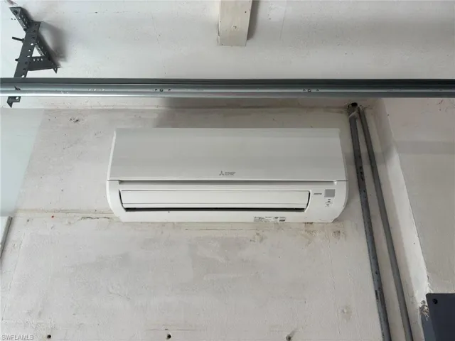The garage has a mini split air conditioner to provide appropriate temperatures for you while in the garage