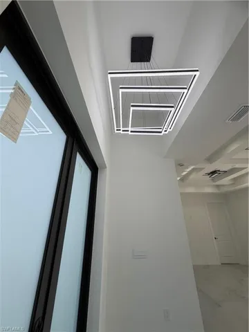 Detailed view of coffered ceiling