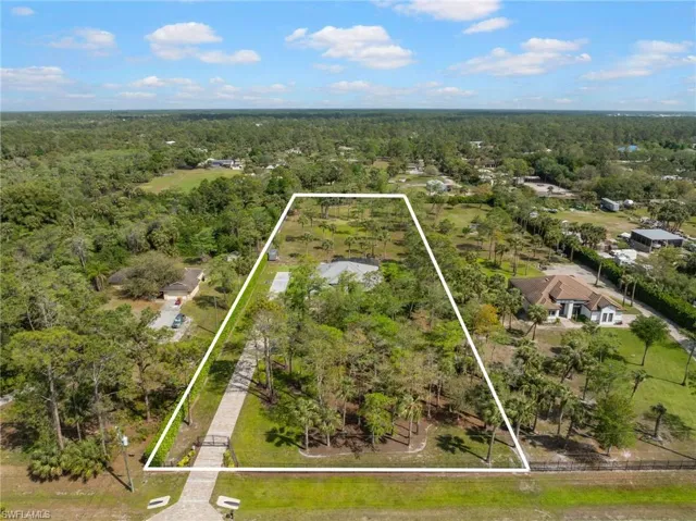 Aerial view with a view of trees