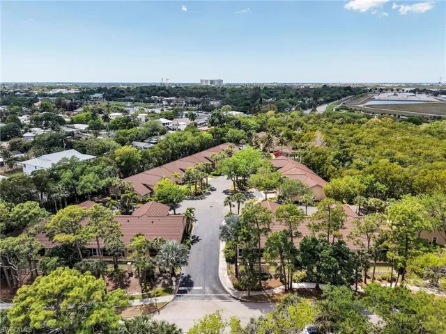 Aerial perspective of suburban area