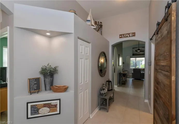 view after entering front door.