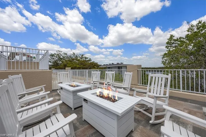 Wooden terrace with a patio