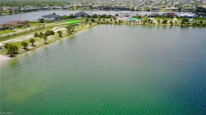 Aerial view of a large body of water