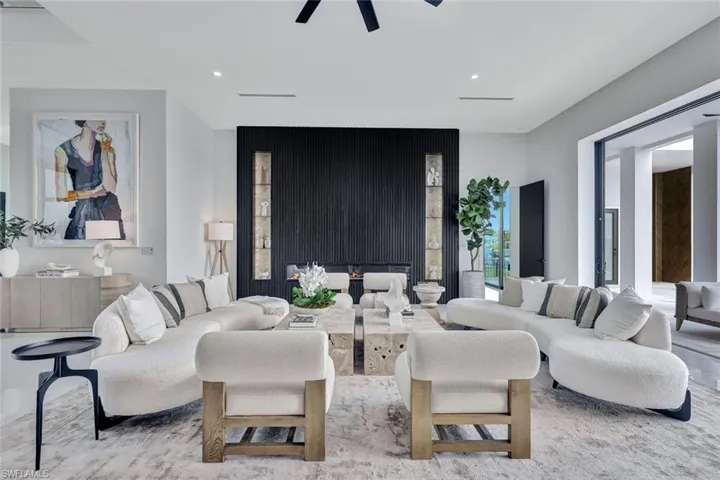 Living room with ceiling fan
