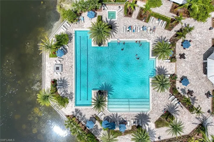 Birdseye view of pool area