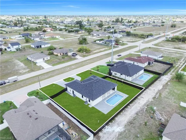Aerial view of residential area