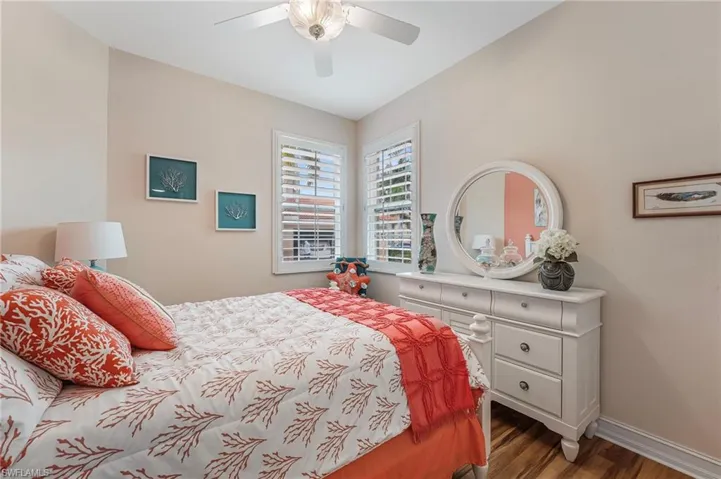 A comfortably sized second bedroom.