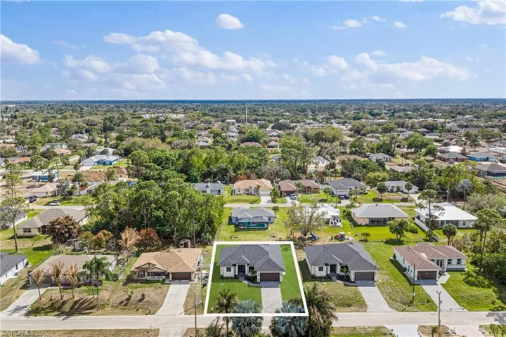 Aerial view of residential area