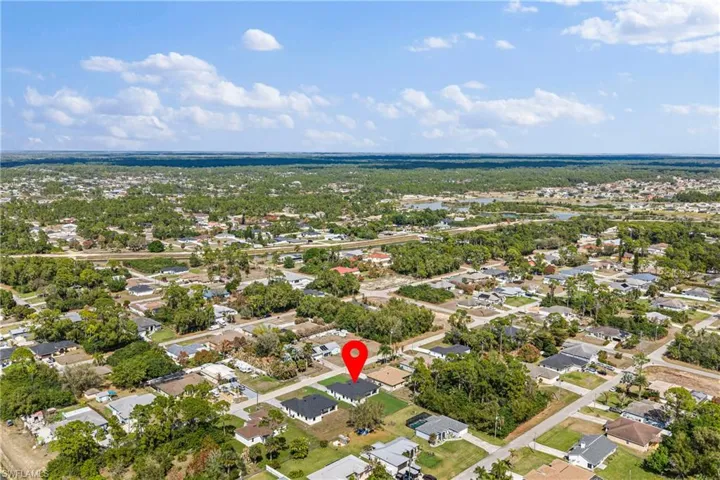 Aerial view of residential area