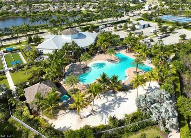 Clubhouse pool, aerial view