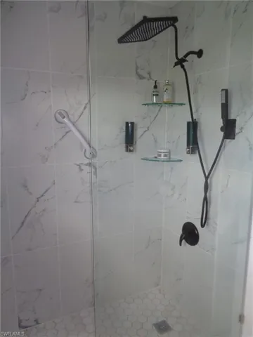 Bathroom with a stall shower