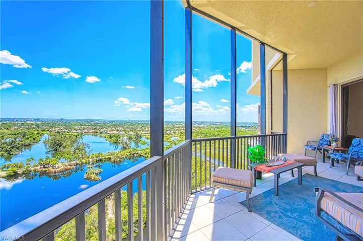 Balcony with a water view