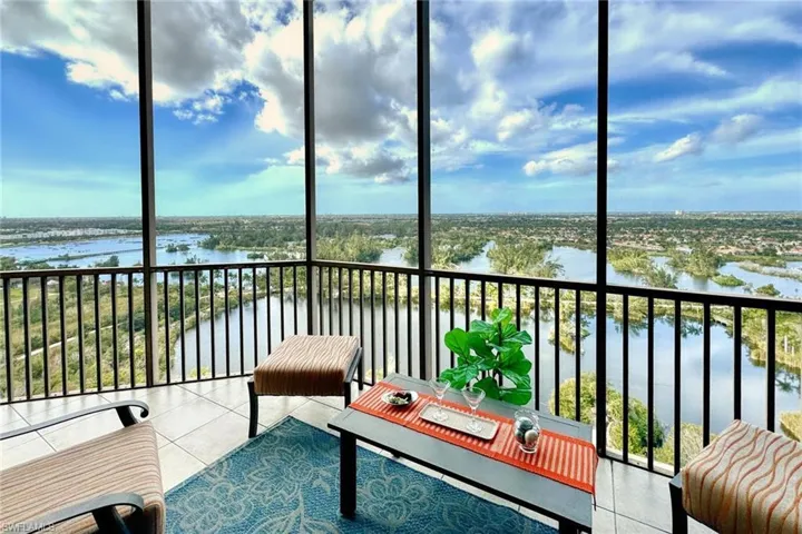 Balcony with a water view