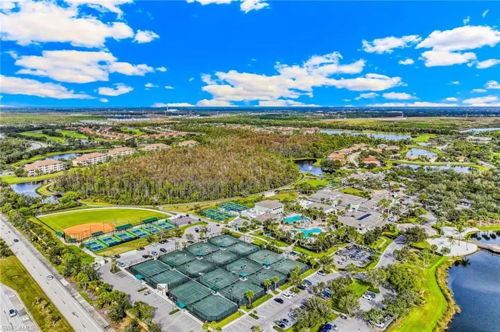 Drone / aerial view of a large body of water