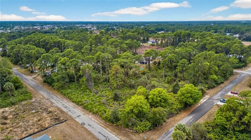 Bird's eye view of a heavily wooded area