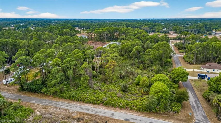 Bird's eye view of a heavily wooded area
