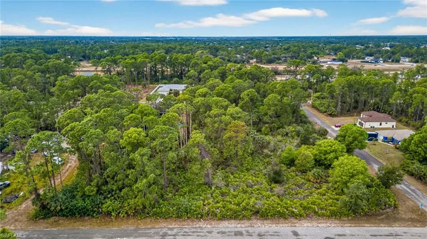 Drone / aerial view of a heavily wooded area