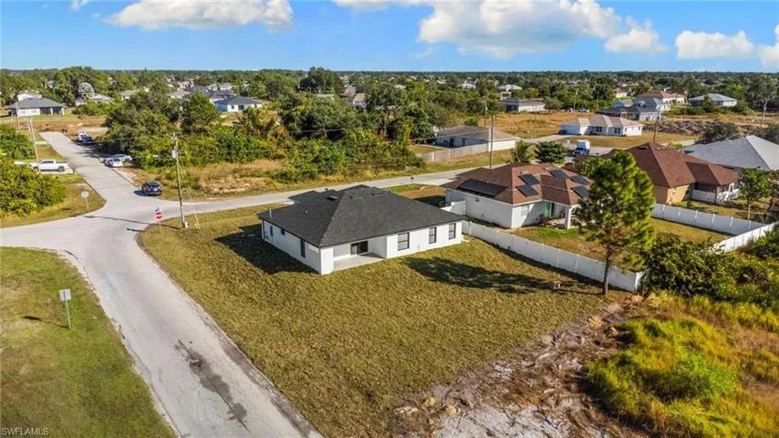 Aerial view of residential area