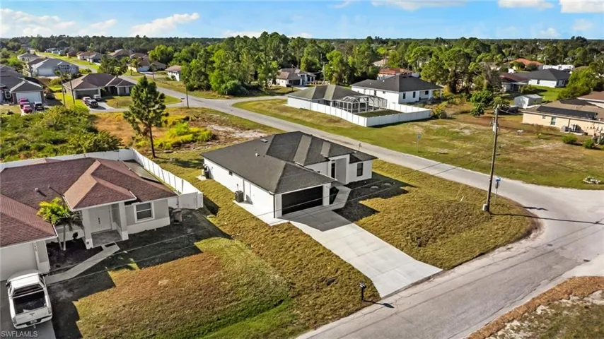 Aerial view of residential area