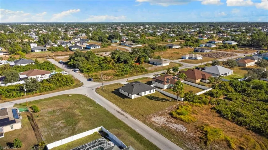 Aerial view of residential area