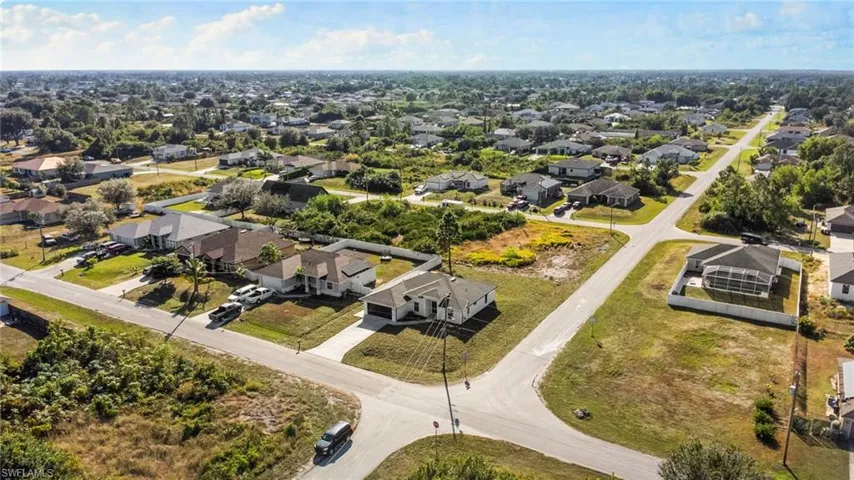 Aerial view of residential area