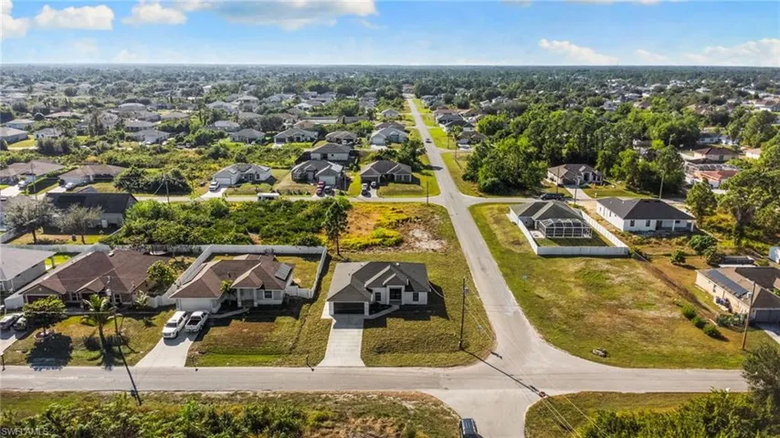 Aerial view of residential area
