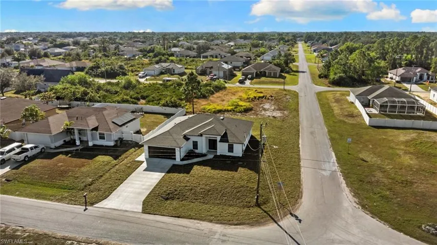 Aerial view of residential area