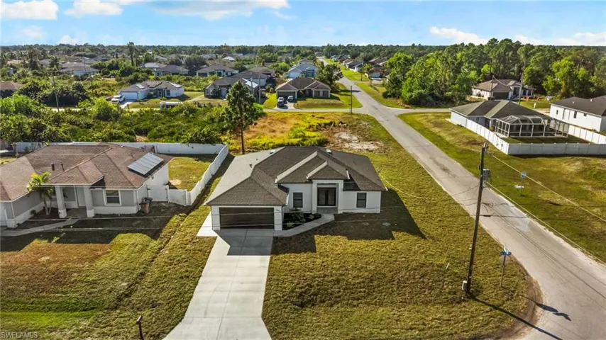 Aerial view of residential area