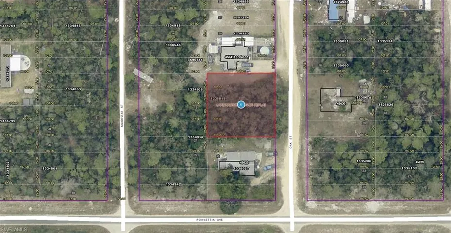 Aerial Parcel Map. Illustrating the property boundaries and surrounding parcels