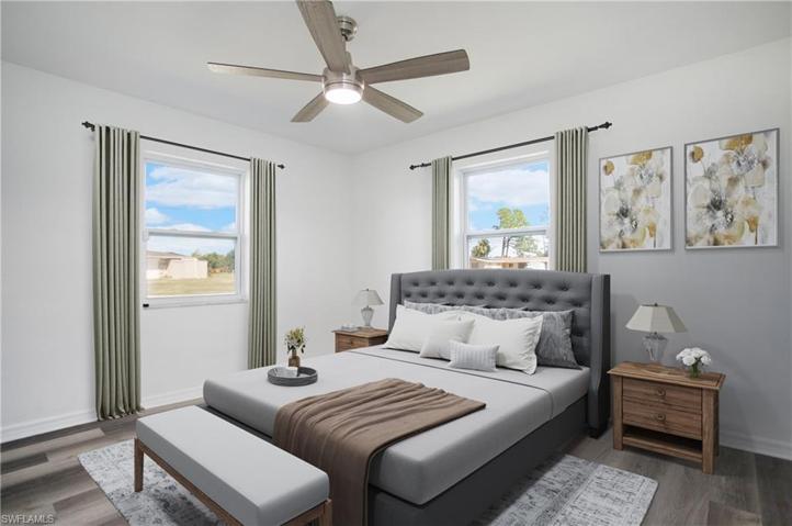 Photo includes reality staging to showcase the possibility of the main  bedroom. Design services included with purchase!