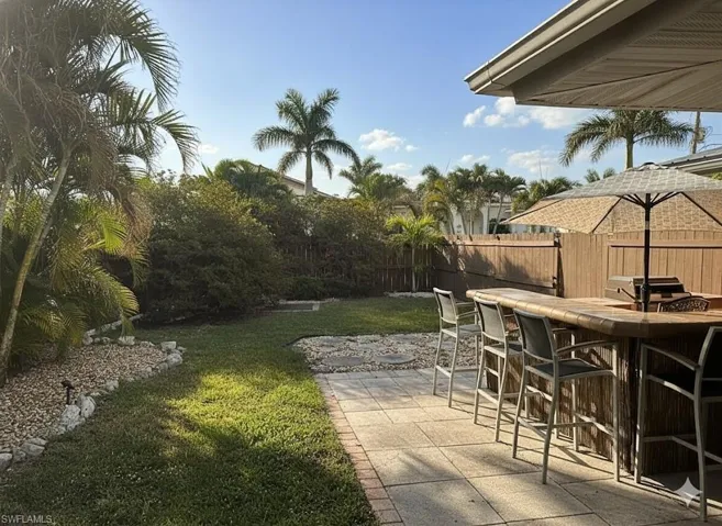 View of yard featuring a patio