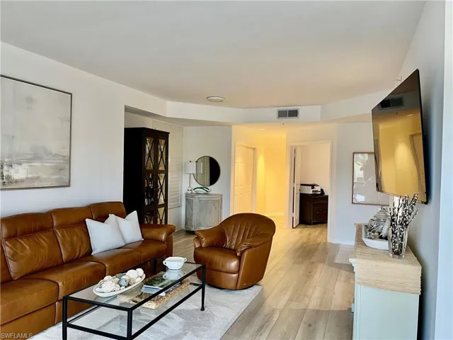 Living room featuring light wood finished floors