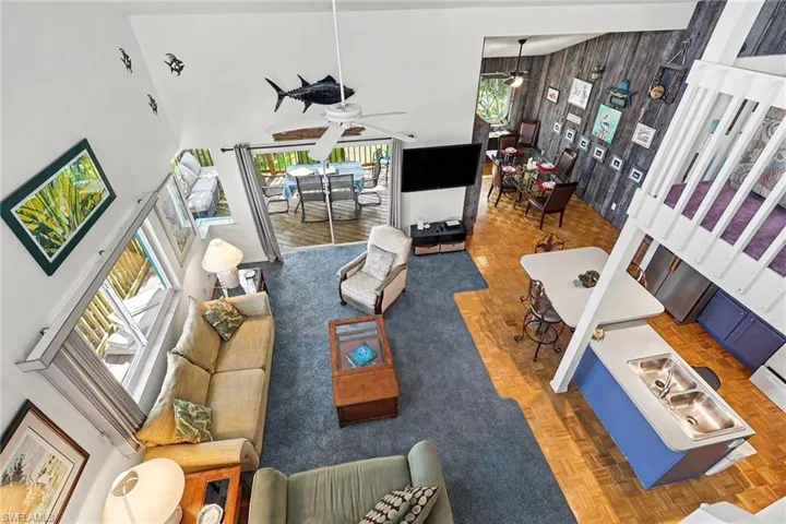 BLUE BAYOU A:  VIEW FROM LOFT AREA INTO MAIN LIVING ARTEA