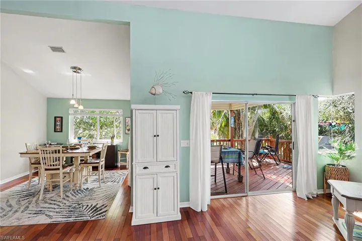 BLUE BAYOU B:  VIEW TOWARDS DINING AND COVERED DECK AREA. EASTERN EXPOSURE.