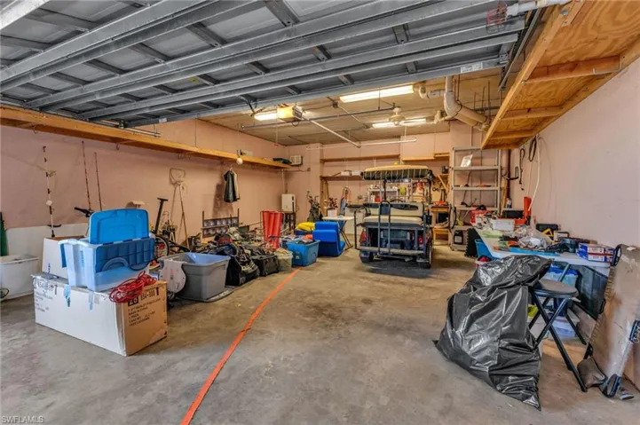 Garage featuring a workshop area