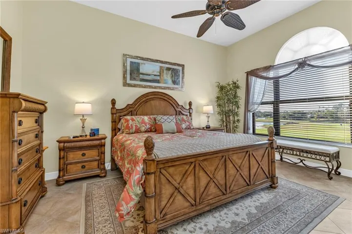 Bedroom featuring baseboards and ceiling fan