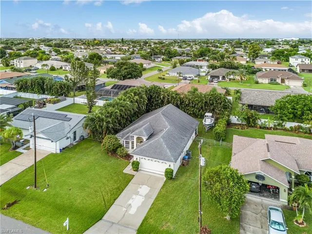 Aerial view of residential area