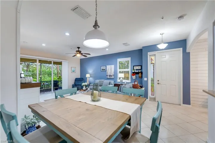 Tiled dining area
