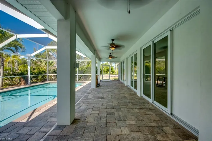 View of swimming pool and lanai