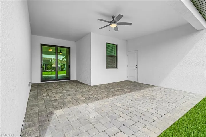 View of patio / terrace featuring ceiling fan