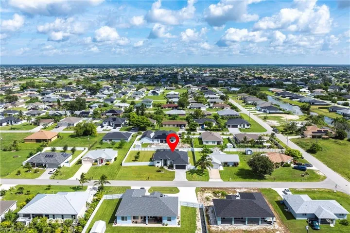 Aerial view of residential area