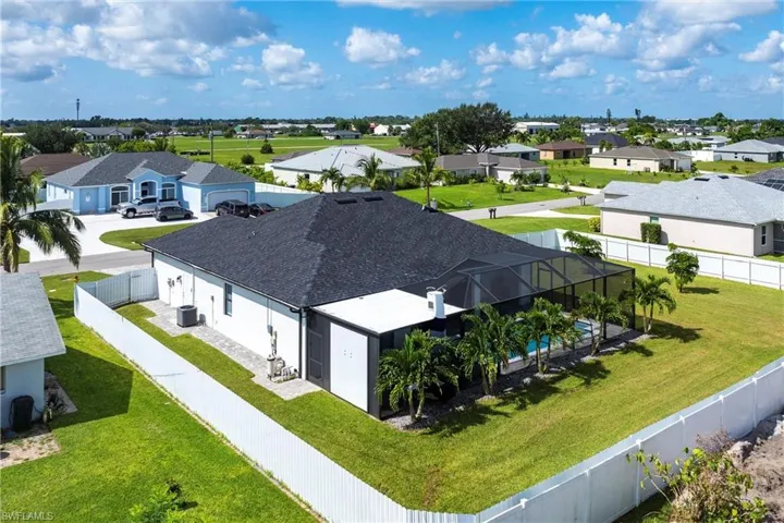 Aerial perspective of suburban area