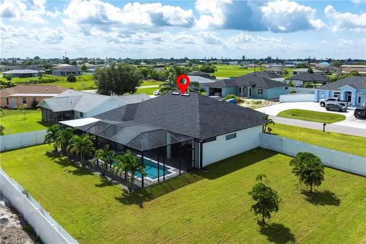 Aerial perspective of suburban area