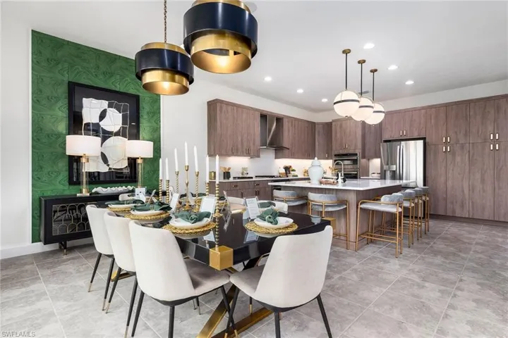 Dining area featuring sink