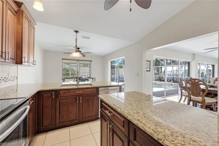 Granite counters with center island