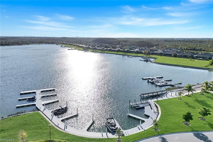 Aerial view of community dock